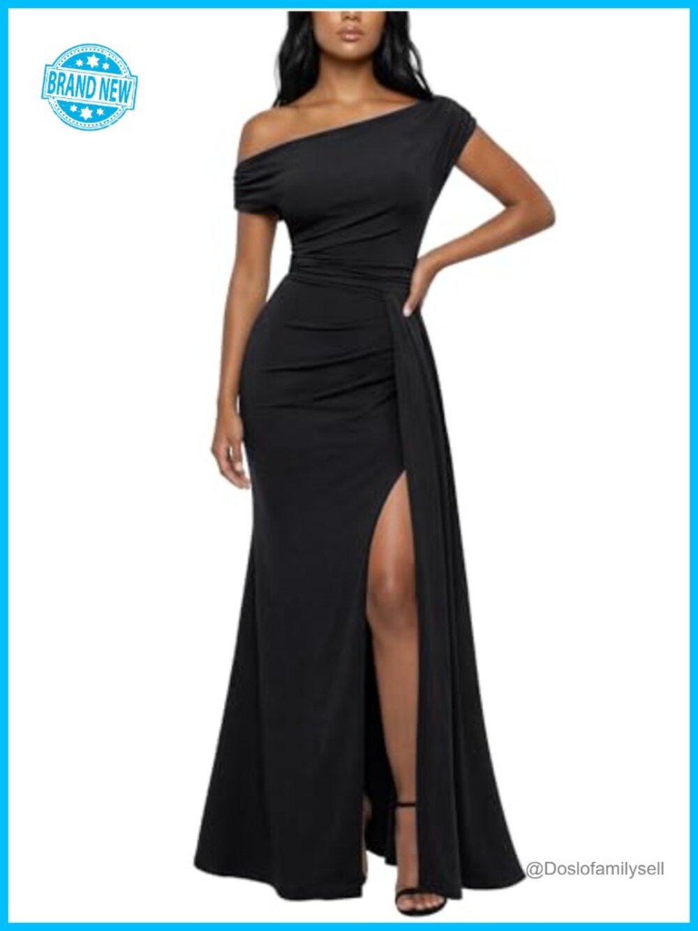One Shoulder Ruched Formal Evening Maxi Dress Sleeveless Mermaid Prom